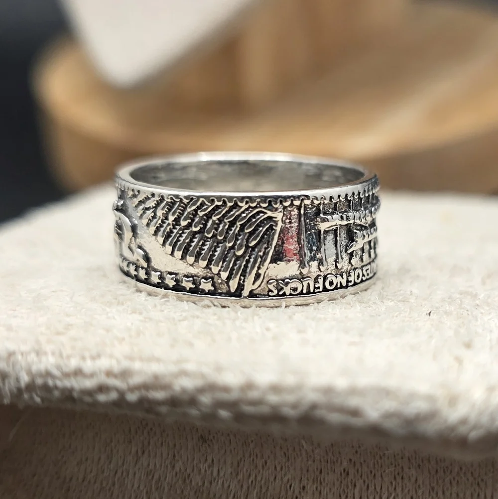 Silver Engraved Ring (2197) - Picture 2 of 3